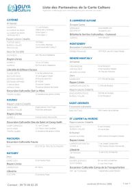 Couverture LISTING PARTENAIRE CULTURE