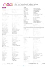 Couverture LISTING PARTENAIRES CARTE CADEAU